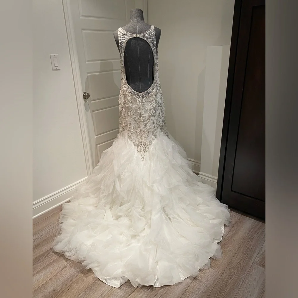 NEW Wedding Dress with Mermaid cut size 12-14 - Picture 2 of 10